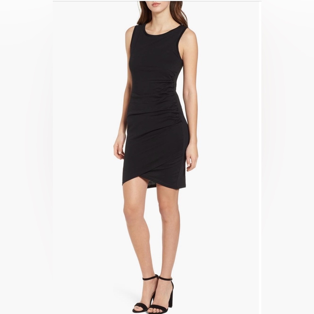 Leith Black Ruched Bodycon Dress. Size XL